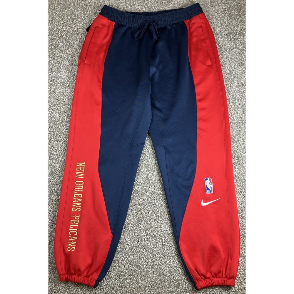 Nike Dri-Fit NBA New Orleans Pelicans Basketball Joggers Navy Blue/ Red Men's XL